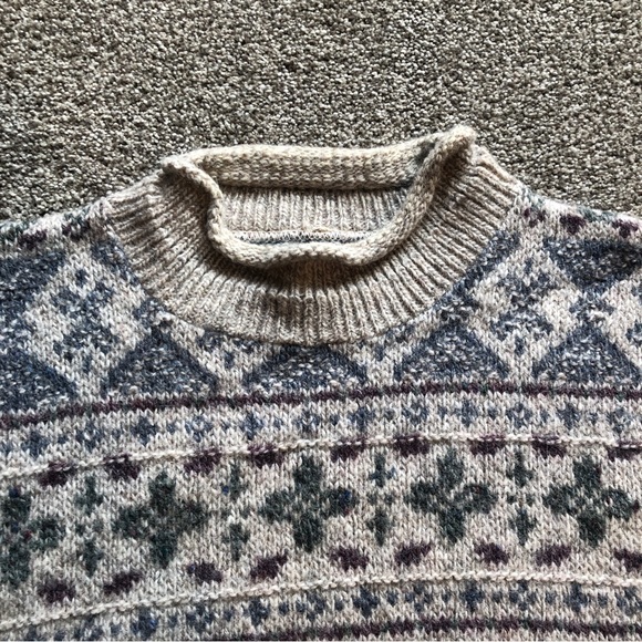 VINTAGE ALPS FINE WOMENS APPAREL SIZE LARGE GRANDPA WOOL SWEATER KNITTED PATTERN - Picture 3 of 10